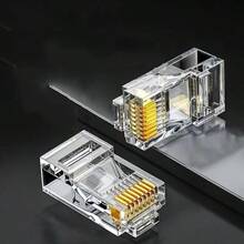 Ethernet Cable Crimp Tool Kit With 100pcs Cat5e RJ45 Connector, Pass Through Ends Gold Plated Network Plug For CAT5/5e/6 LAN Cable - View 3