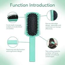 Nylon Comb With Air Cushion, Hair Styling Brush, Straw Massage Curling Comb, Curl Defining Styling Brush - Square - View 3