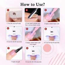 VENALISA 3 In 1 Rubber Base Gel For Nails, 6 Colors Jelly Gel Nail Polish Set Nude Pink Neutral Transparent Milky White Sheer Pink Gel Polish Strengthener Kit - 白色 - 查看 5