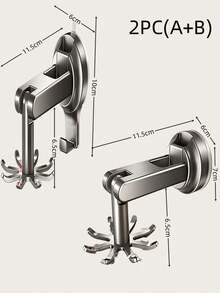 Giá treo tường hình bạch tuộc xoay 360°, thích hợp để đựng thớt, dụng cụ nấu ăn, thìa, khăn tắm, khăn lau, bông tắm, phụ kiện nhà bếp, phụ kiện phòng tắm, giá phơi đồ. - A - Xem 8