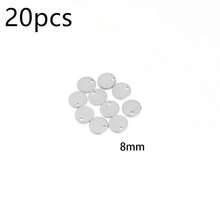 20pcs/Pack Round Steel Color Stainless Steel DIY Metal Tags Necklace Bracelet Pendant Jewelry, 6-40mm Plated Hypoallergenic DIY Accessories - Steel - View 20