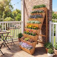 8-Tier Vertical Raised Garden Bed With Legs For Growing Vegetables Flowers Herbs Orange - A - 查看 8
