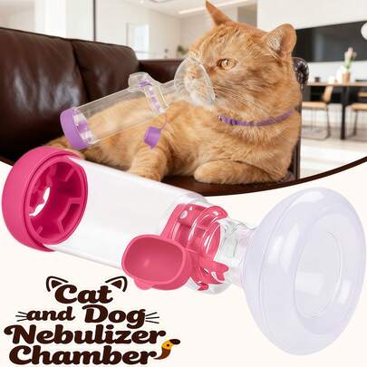 Portable Pet Nebulizer, Handheld Nebulizer: The Compact Size And Lightweight Structure Make It Easy To Use At Home Or On The Go, And It Is Also Easier To Clean. Provides Two Silicone Masks.