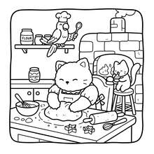 Fluff Fantasy : Livre de coloriage pour adultes et adolescents, mettant en scène des animaux adorables dans des scènes magiques et fantaisistes pour aider à réduire le stress - saison des grenouilles - Voir 5