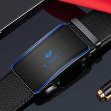 WilliamPOLO 男士皮带，仿皮自动扣商务休闲腰带，适合青年和中年人，用途广泛，可裁剪至合适长度 - 彩色 - 查看 4