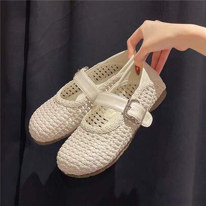 Sandal nữ cổ điển, màu trơn, buộc dây, mũi tròn, kiểu dáng thoải mái, phần trên đơn giản, đường nét mượt mà, thiết kế tối giản, tổng thể gọn gàng, phù hợp cho mùa xuân, mùa hè, đi chơi hàng ngày, đi học, đi nghỉ mát và phối đồ đường phố.
