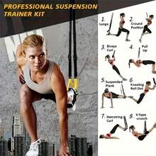 1pc Fitness Suspension Training Strap Home Gym P3 Suspension Strap Training Set, Home Gym P3 Suspension Strap Fitness Resistance Band Navy Suspension Training System - Yellow - View 2