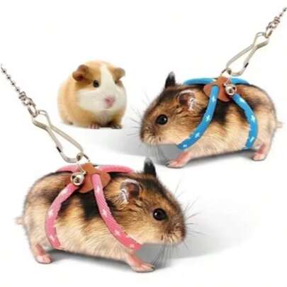 1pc Hamster Leash, Anti-Bite Hamster Leash For Outdoor Walking, Small Pet Supplies - Suitable For Birds, Parrots, Mice, Hamsters, Ferrets, Rats, Pet Pigs, Hamsters, Etc. For Protective Use