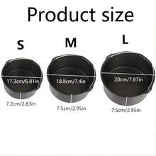 Bộ 1/3 khuôn nướng bằng thép carbon (6/7/8 inch) - Phụ kiện rổ nướng và nồi chiên không dầu (Dụng cụ nướng/chống dính) - màu đen - Xem 12