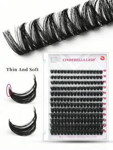 Lash Lash Clusters Premade Fans Soft Band Russian Curl 100P Classic Eyelash Extensions C D Style 8-18mm Length Fluffy Hair Easy Dress Beauty Lash Clusters,Eye Lash Clusters,Individual Eyelashes,Lashes,Lashes - Bộ vest đen - Xem 6