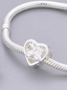 1pc Fashionable Minimalist Niche Design Cute & Healing Animal Series (Sloth, Elephant, Panda, Squirrel, Rabbit, Fox) Beaded Bracelet/Necklace, Creative Daily Versatile DIY Jewelry Gift - Silver - View 6