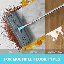 Mop And Bucket Set With Wringer, Mops For Floor Cleaning, Wall Mop Cleaner With Long Handle, With 4 Reusable Microfiber Mop Pads - Grey+Cyan Blue - Xanh ngọc lam và Xám nhạt - Xem 8