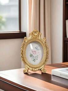 1 khung ảnh màu vàng đồng, làm thủ công từ chất liệu nhựa resin với họa tiết cây mọng nước và lá cọ vàng, thiết kế cổ điển trang nhã, khung trang trí nhà cửa để treo tường hoặc trưng bày trên bàn. - Nhiều màu - Xem 11