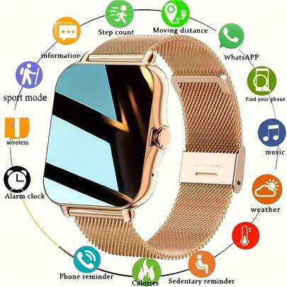Smart Watch, Call Reminder And Rejection, Multi-Sports Mode, Message Reminder View, Multiple Application Notifications, 1.52-Inch Full Touch HD Screen, Custom Dial Wallpaper, With Weather Forecast, Remote Control Photography Function, Unisex, Suitable For Android/IOS Phones