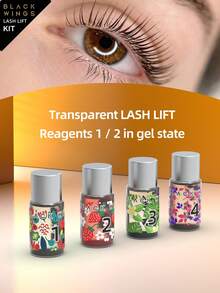 BLACKWINGS 1 Box Eyelash Perming Kit, Includes Eyelash Softener, Eyelash Lift Solution, Eyelash Perming Glue, Silicone Eyelash Curler, Eyelash Lift Rod, Makeup Beauty Tools, Reusable Eyelash Lift Pads - White - View 3