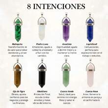 Set Collar 8 Intenciones, 8 Dijes de Cuarzo de 3cms, Diferentes Propósitos, Colgantes de Piedras Naturales con Cadena de Acero Inoxidable.,43439707 - Multicolor - Ver 6