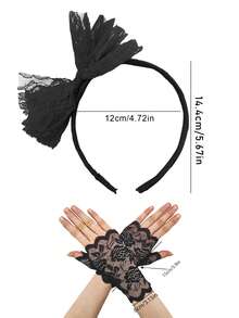 D EXCEED 1/2/3 chiếc Băng đô ren nơ kiểu thập niên 50, Băng đô cài tóc lông vũ cho nữ, Mũ Kentucky Derby, Tiệc trà, Quà tặng Halloween, Phụ kiện tiệc retro thập niên 80, Băng đô ren - Băng đô ren nơ - Xem 10