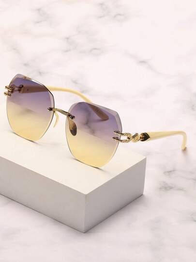 Augonstern 1 par de gafas de moda con diseño floral vintage elegante y sin marco para mujer