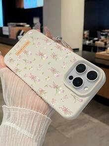 郁金香花纹软缎带手机壳，荔枝纹理皮革触感，防滑、防指纹、防油，尽显柔美奢华气质，治愈系标语甜美风格，是母亲节/生日/节日的理想礼物，百搭日常手机壳，兼容和Galaxy手机 - 白色 - 查看 7