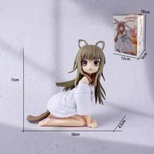 Kinopio Neko (Kinako) Anime Cat Girl Figurine, Sitting Eating Fish, Swap Face, Tassel Beaded, Exaggerated , Desktop/PC Case/Car Decor Collectible Doll For Girls & Anime Fans - Con mèo đang quỳ ăn cá: đã được đóng gói - Xem 2
