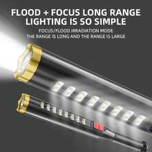 High-Intensity Flashlight, USB-Rechargeable Outdoor Cross-Border Flashlight, COB Patrol, TDHE Baseball Bat - Flashlight - View 3
