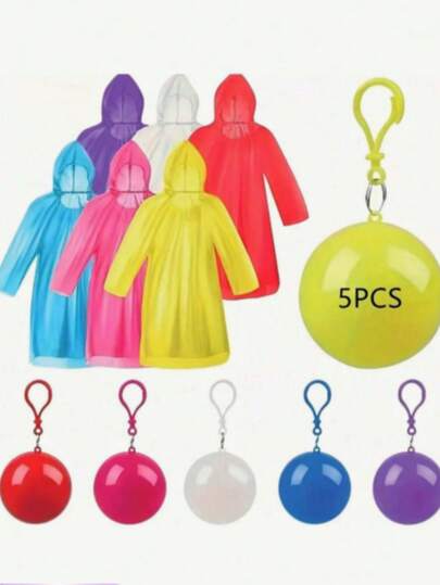 1/5/8pcs Portable Raincoat Ball, Thickened Disposable Raincoat With Spherical Storage Box, Suitable For Hiking & Camping, Can Be Hung On Backpack, Random Color Outdoor Gear,Outdoor,Garden,Travel Essentials,Portable Essentials,Beach Essentials,Graduation Season,Commencement,Graduation Ceremony,Graduation Gift,Graduation Present,Graduation Gift,Graduation Present,Congrats Grad,Congratulations Graduate,Valedictorian,Finish School,Graduation Party,Outdoor Essentials,Travel Portable,Hiking Essentials,Camping Essentials,Portable Tools,Summer Essentials ,Summer Portable,Raincoat / Rain Jacket / Waterproof Jacket