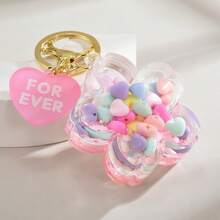 1个创意玛卡骰子、心形精油浸泡器、亚克力樱花钥匙扣、可爱吊坠、新奇液体闪粉瓶、独特可爱礼物、多种款式可选、流动效果、包包/钥匙链配饰 - 櫻花 - 查看 10