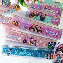 1pc Cartoon Cute Ink Injection Ruler, Random Style, Stationery Supplies For Elementary School Students - Multicolor - View 2