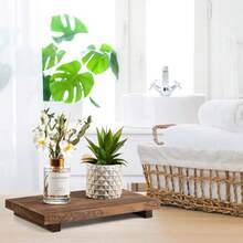 Wooden Base Stand, Bathroom Soap Holder, Kitchen Counter Tabletop Decor Display For Bottles, Plants, Jewelry, Candles, Guests - Multicolor - View 6