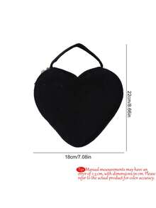 1个可爱心形灯芯绒手提包，大容量，便携耐用，双拉链设计，纯色搭配玫瑰金，多功能化妆包，旅行收纳包，适合存放化妆品、口红、眉笔等，是理想的学校和办公用品，也是完美的伴娘礼物，适合学生和上班族，可用于返校促销、情人节、万圣节、圣诞节、感恩节、生日、返校季、圣尼古拉斯节、主显节、圣诞节、婚礼纪念品等场合。 - 查看 6