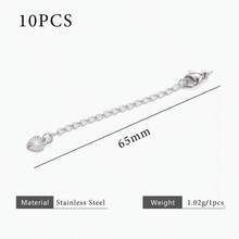 10pcs Stainless Steel Extension Extended Tail Chains Lobster Clasps Connectors DIY Jewelry Making Findings Bracelet Necklaces - Extension Chain - View 12