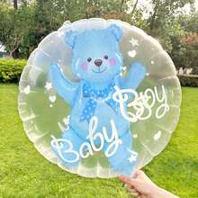 2pcs Blue & Pink Double-Layer Aluminum Foil Balloons, Suitable For Birthday, Anniversary Party - View 5