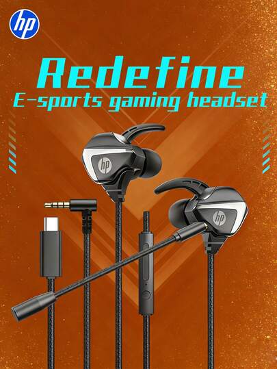  HP 3113 有线入耳式耳机，HiFi 立体声监听耳塞，专业游戏耳机，低音浑厚，佩戴舒适，音质清晰，3.5mm 插孔，适用于 PC、笔记本电脑和手机。