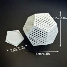 1个白色心形十二面体灯罩，3D打印几何灯罩，带有600多个心形镂空，浪漫心形阴影投影，创意几何照明（不含光源） - 半圓形 - 查看 9