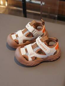 儿童防撞凉鞋 | 夏季透气网面防滑学生鞋 - 卡其色 - 查看 1