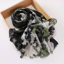 1件装女士柔软数码印花莫代尔头巾围巾，可搭配连衣裙 - 彩色 - 查看 18