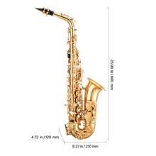Alto Saxophone, E Flat, Brass Saxophone Beginner Kit With Carrying Case, Mouthpiece, Straps, Cleaning Cloth Rod, Gloves, Grease, Neck Strap, 23 Keys Alto Sax Kit, For Beginners Students, Gold - Alto Saxophone - 查看 10