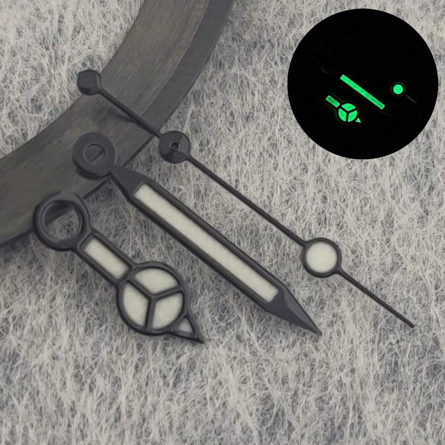 High-Quality NH35 Clock Hands, Rose Gold Plated Clock Hands For NH35/NH36/4R/7S Movement Watches, JBB1 Green/Blue Luminous Pointers - 24 - 查看 1