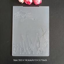 Molde de plástico 2D con relieve, plantilla para hacer álbumes de recortes, tarjetas, tablero de estampado transparente, adecuado para manualidades de álbumes hechos a mano, tarjetas DIY, flores, mariposas, plumas, ballenas, birretes de graduación, Día de la Madre - 2D - Ver 12