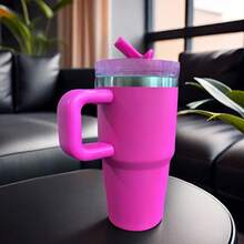 Mini Thermal Cup 360ml Stainless Steel With Acrylic Lid - Generic - 玫瑰紅 - 查看 1