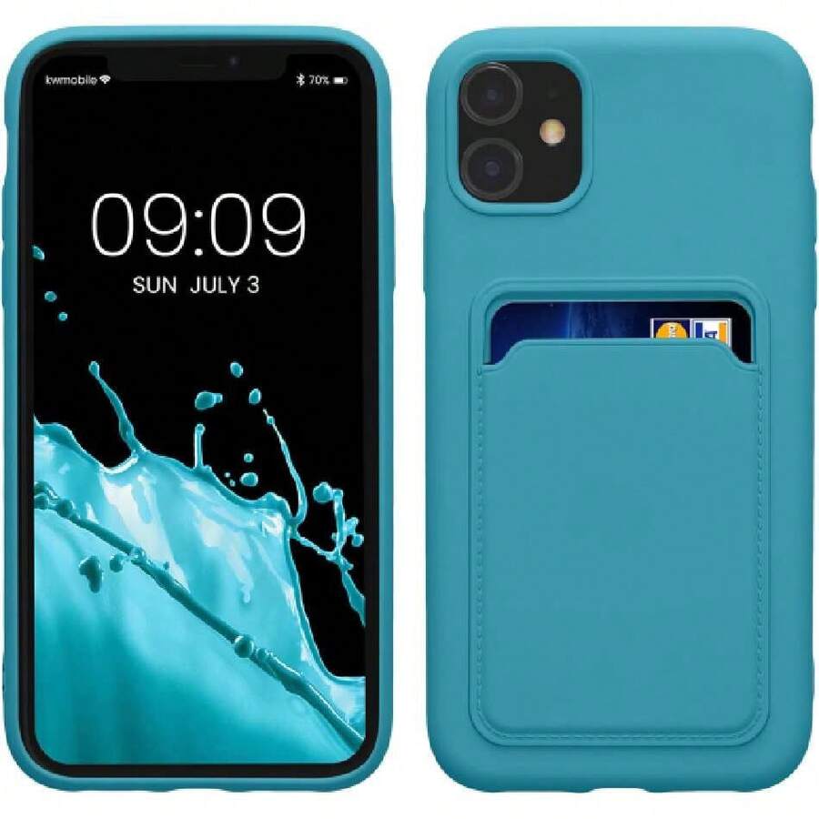 Funda Billetera Compatible con Apple 11 Funda con Tarjetero - Carcasa Cartera Protectora con Espacio para Tarjeta - Azul Claro Mate,43354831 - Azul - Ver 1