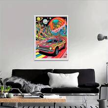 1幅2D DIY钻石画，宇宙奇幻外星人赛车场景，完美的节日礼物 - 查看 6