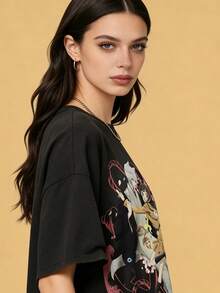 Anime Shirt Anime Otaku Shirt Shirt Aesthetic Anime Anime Sweatshirt Anime Merch Graphic Anime Tee Anime Lovers Shirt-1 - 黑色 - 查看 3