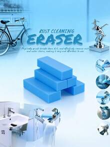 1-6pcs, Magic Cleaning Eraser, Rubber Scrubber, Easily Removes Household Stains And Rust, Non-Electric, Suitable For Bathroom Glass And Kitchen Pots - Water Rust Removal and Cleaning Eraser - View 1
