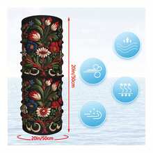 Scarf Neckerchief Face Mask Made Of Featuring A Traditional Portuguese Folk Embroidery Design - Multicolor - View 3