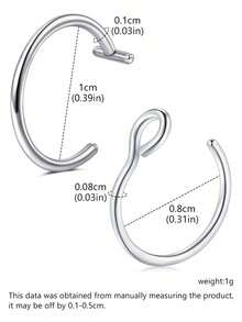 时尚粘贴式假唇钉套装 - 无需穿孔的唇环眉钉面部穿孔饰品 - 貼紙鼻環套裝 - 查看 8