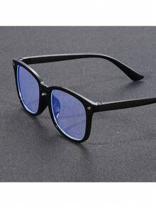 1pc Men's Geometric Frame Glasses, Modern Minimalist Design, Elegant Aesthetic, Transparent Lenses, Perfect Accessory For School And Daily Wear - Clear - View 5
