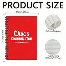Sổ tay lò xo "Chaos COORDINATOR" sáng tạo và độc đáo, 100 trang, dung lượng lớn, phù hợp để ghi chép công việc, học tập, lên kế hoạch hàng ngày, v.v. Dù dùng cho trường học, viết nhật ký hay làm quà tặng tốt nghiệp/sinh nhật, đây đều là một lựa chọn tuyệt vời. Chức năng ghi chú giúp hỗ trợ một lối sống hiệu quả! - O - Xem 2