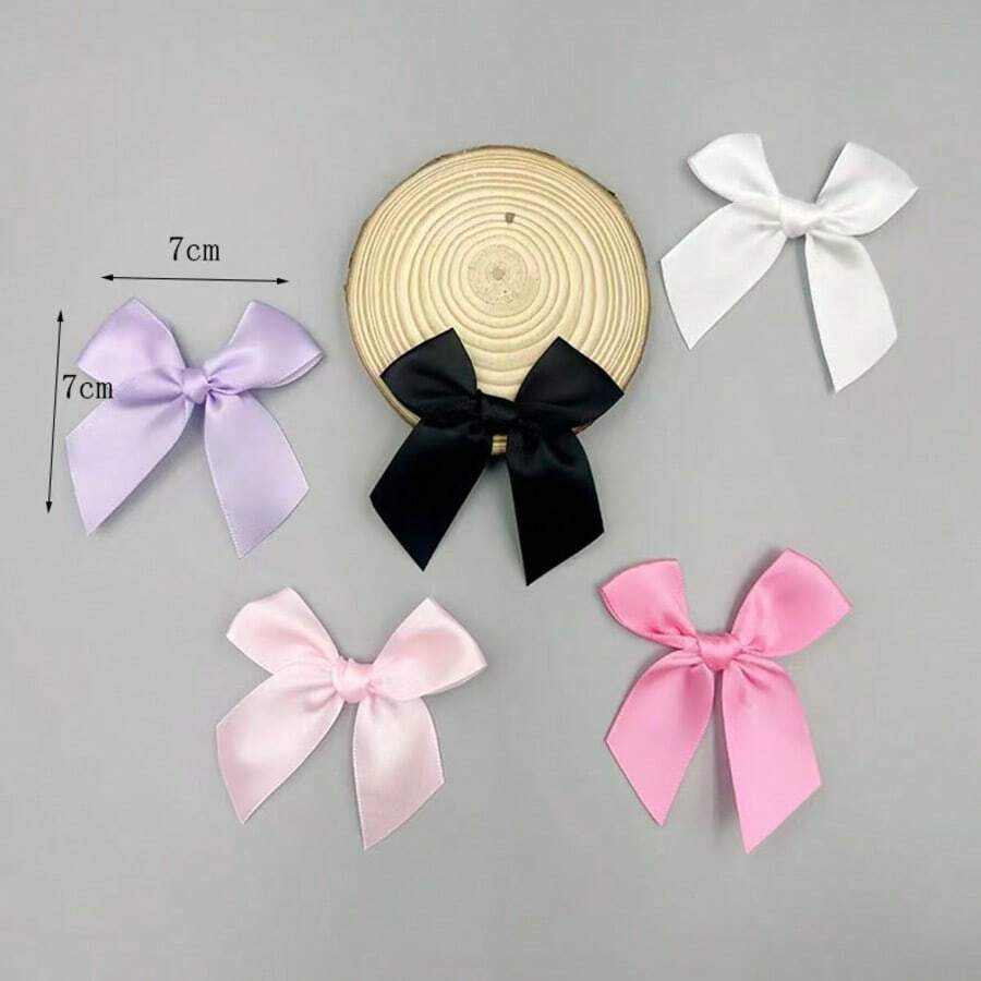 10pcs Polyester Ribbon Bow Decor Accessories, Gift Box, DIY Clothing Sewing Supplies - 10 Bows - View 1