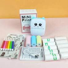 Portátil Multifuncional Bluetooth Mini Impresora Térmica Celeste - Celeste - Ver 2